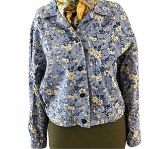 Talbots linen light floral jacket